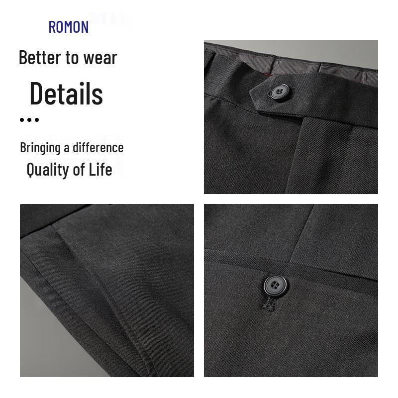Romon Men's Wrinkle-Free Business Suit Trousers