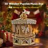 3D Wooden Puzzles for Adults - DIY Wooden Music Box, Merry-go-Round Model Kit - 274 Pieces Wooden Jigsaw - Brain Teaser - Birthday Gift for Boys and