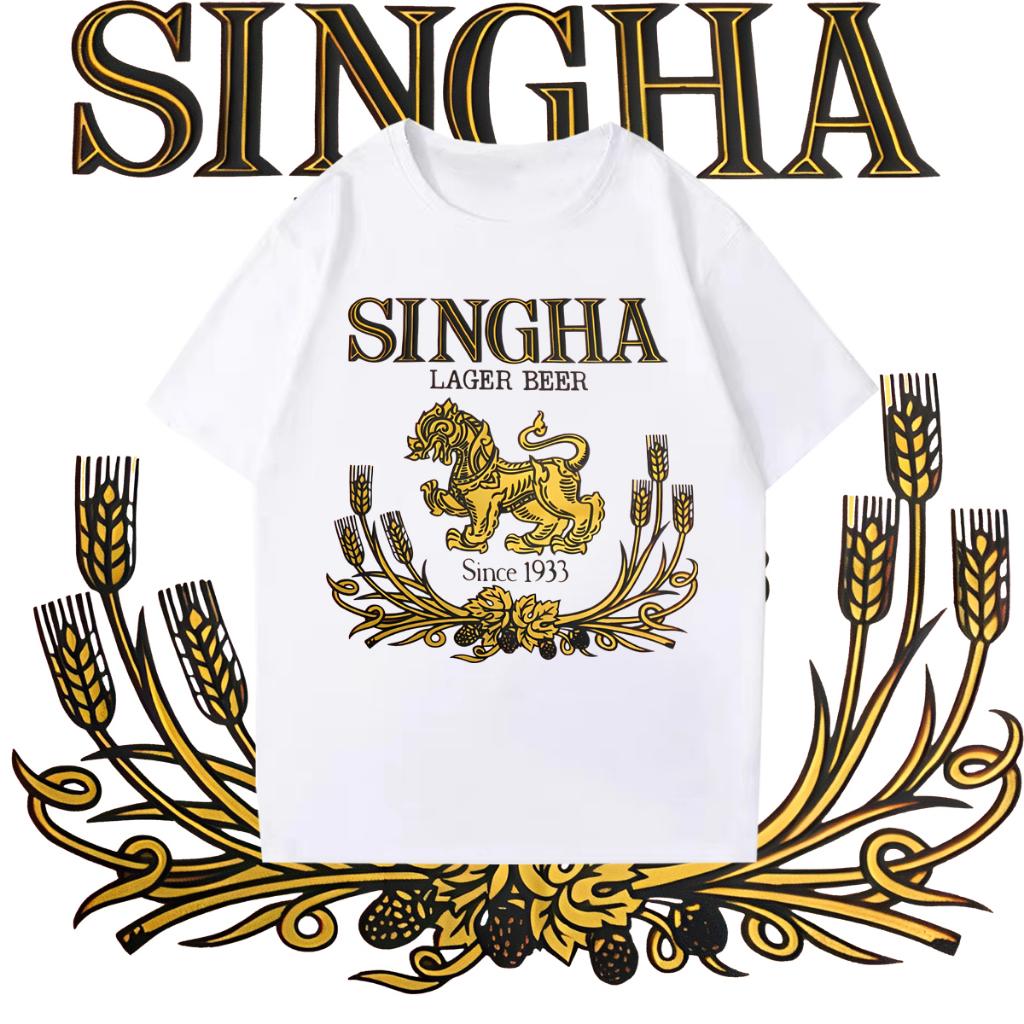

Футболка Singha Lion Larger Thai Beer Белый Черный Муайтай Кикбоксинг MMA UFC Хлопок с коротким рукавом Круглый вырез с круглым вырезом Мужчины Женщины Унисекс 2XL