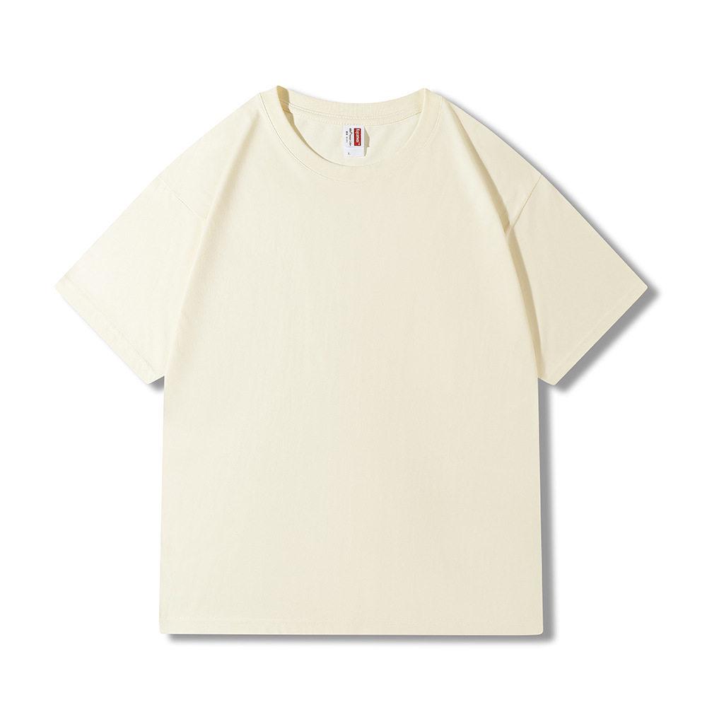 Unisex 260g Xinjiang Pure Cotton Heavyweight Short Sleeve T-Shirt - Solid Color, Combed Cotton, Loose Fit, White Base Layer