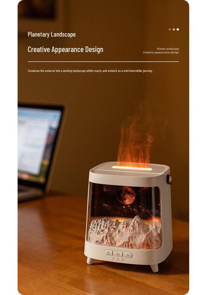 2025 Galactic Aroma Diffuser: USB-Powered Seven-Color Flame Humidifier for Home
