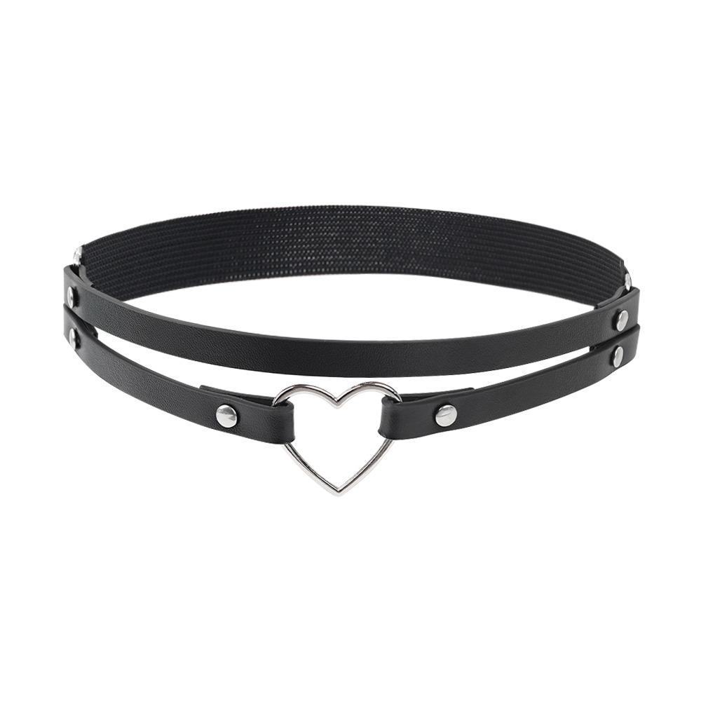 1Pcs Black Heart Leg Garter Belt Elastic Straps Thigh Harness Stockings Punk Gothic Accessories