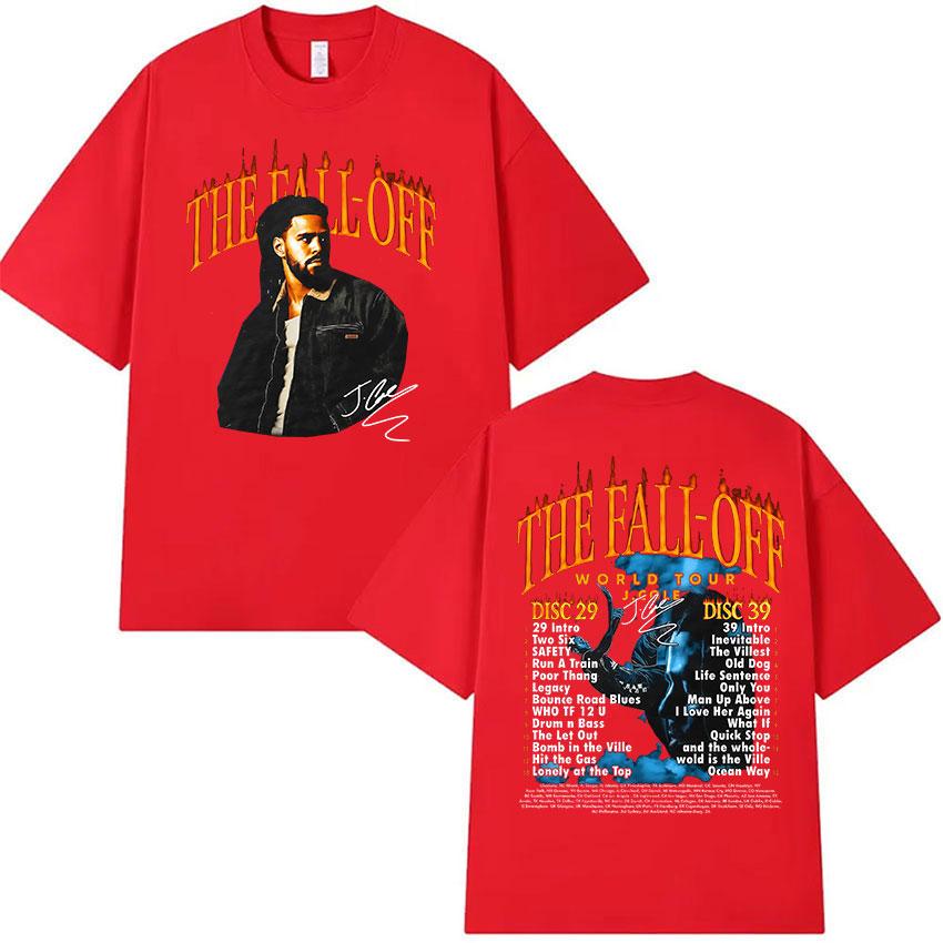 Rapper J Cole THE FALL OFF World Tour 2026 Graphic T Shirts Unisex s Hip Hop Fashion Vintage Cotton Short Sleeve T-shirt Streetwear S