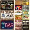 Vintage Home Decor Whisky Metal Sign Plaque Pub Retro Alcool Tin Tin Bere Arta de perete pentru Bar Pub Club Man Cave Decorative Plate
