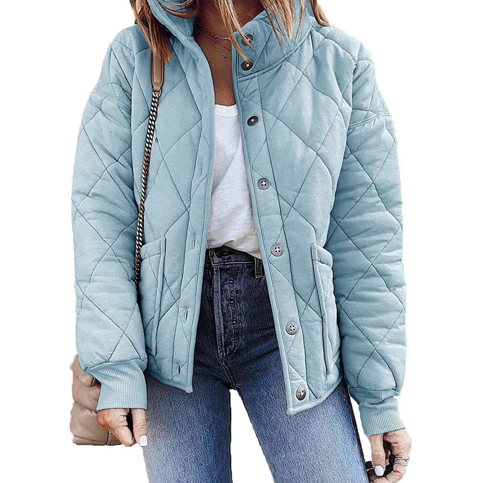 

Женская модная легкая куртка с воротником-стойкой, многоцветное пальто на пуговицах M