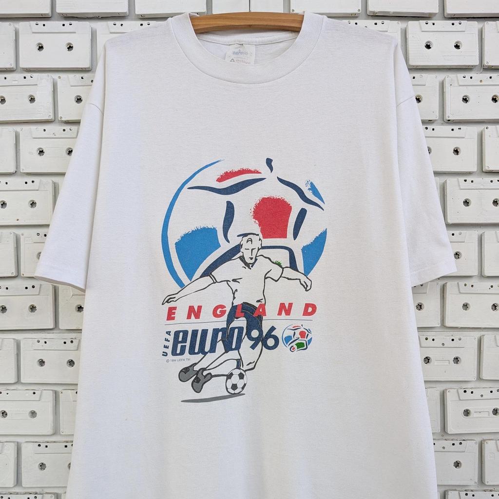 Vintage 1996 UEFA Euro 96 England T Shirt Football Championship Soccer Merch Tee Size L/XL