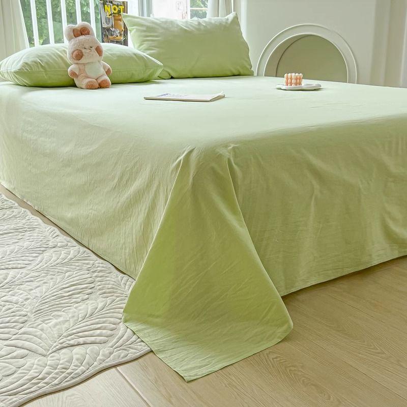 Plaid Thick Skin-friendly Pink Bed Sheet For Student Dorm Single Double Bed