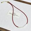Year of the Rat Red Crystal & Pearl Necklace: Titanium Steel Luxury Gift
