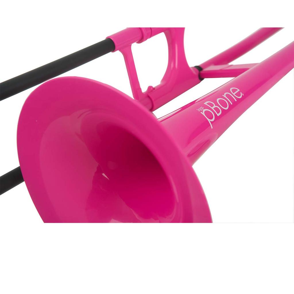 pInstruments pBONE Plastic Wind Instrument, Bb Tenor Trombone, Lightweight & Durable ABS with Bio Coating, PBONE1PNK, Pink (Includes Mouthpiece and