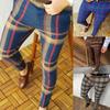 Men Pants Plaid Slim Fit Formal Comfortable Spring Trousers for Work