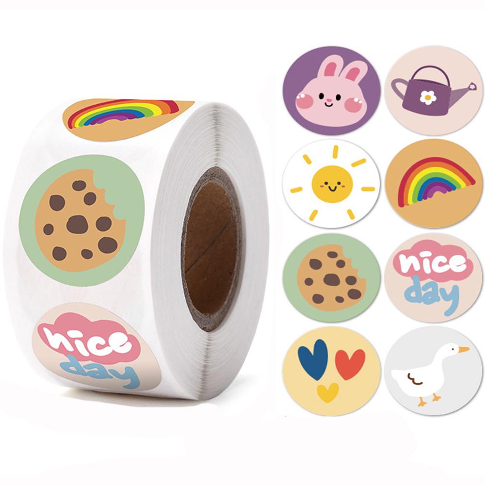 100-500Pcs Cute Bear Thank You Sticker 1Inch Envelope Sealing Labels Sticker For Children Gift Packaging Decorative Stickers Tag