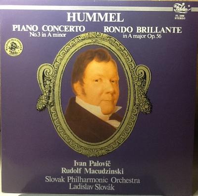 LP Record HUMMEL IVAN PALOVI RUDOLF MACUDZ  Piano Concerto In A Minor Op.85  R FL3396 FIDELIO Netherland Classical Used