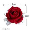 6pcs White Pink Corsage and Boutonniere Set Artificial Rose Wristlet Suit Flower for Men Wedding Party Prom Decoration