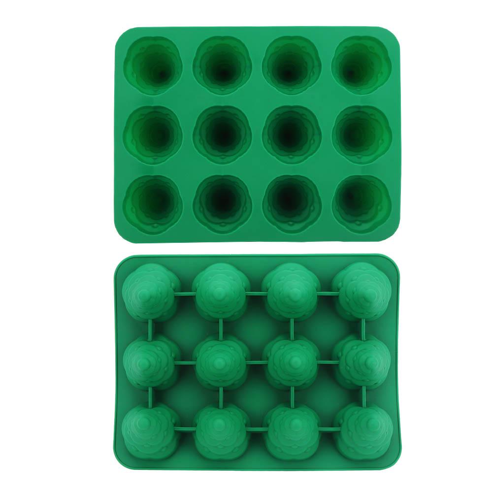 12 Hole   Christmas Tree Silicone Mold Cake Mould for Mousse Chocolate Muffin Baking Tool