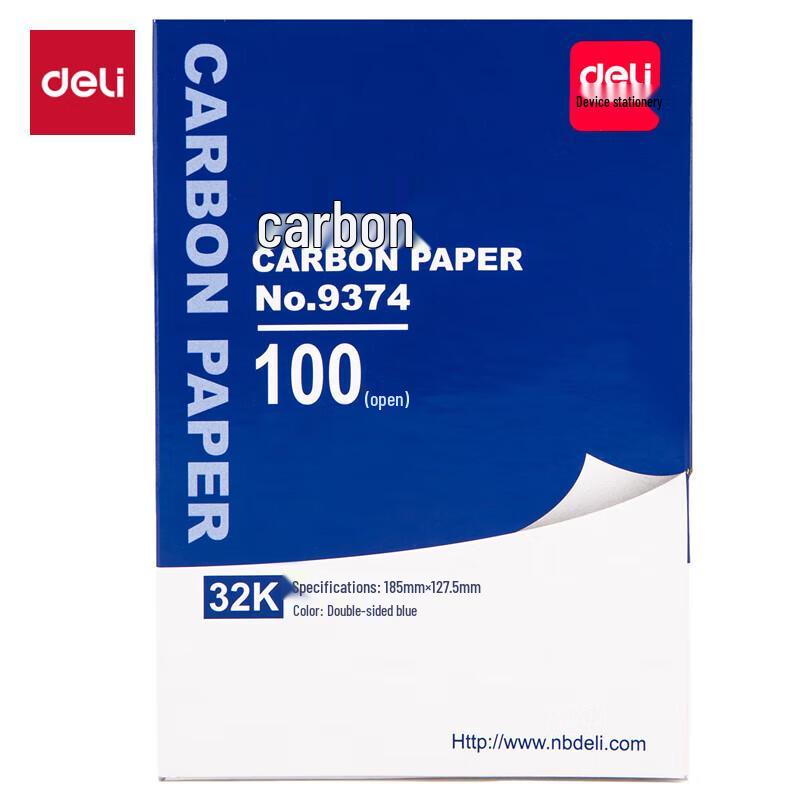 Deli 32K Economical Carbon Copy Paper, Blue, 100 Sheets