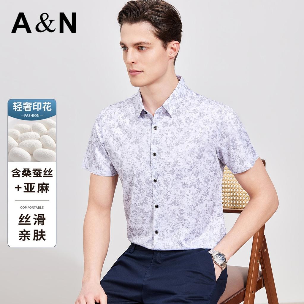 Vintage Men's Casual Short-Sleeved Shirt with Money Style Print