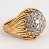 Fashion Design Women's Golden Plated Ring with Sparkling Synthetic Zirconia Claws Setting Luxury Elegant Wedding Jewelry Crafts