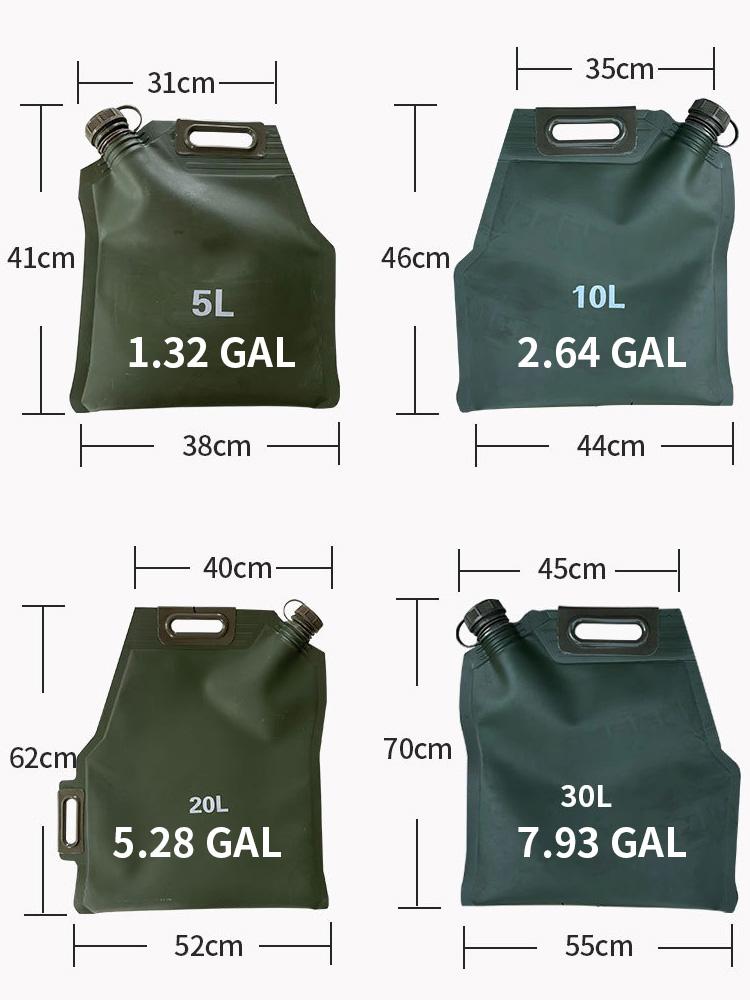 Outdoor soft oil bag 5L gasoline bag Diesel bag 10L 20L 30L Oil delivery conduit Foldable Suitable for off-road motorcycle ATV Car