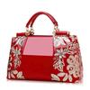 Borsa da Donna in Pelle di Lusso con Finiture a Fiore Lucide