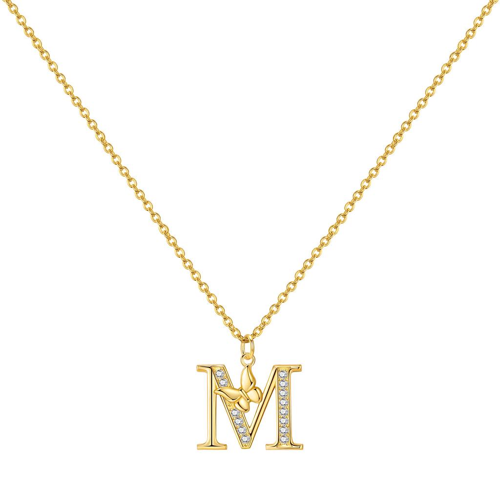 Orstarry 925 Silver Golden A-Z Lucky Letters Necklace Pendant Necklace for Women Birthday Gifts Fashion Fine Jewelry