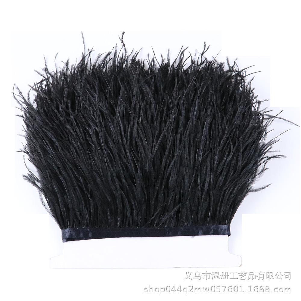 8-10Cm Ostrich Trim Khaki Feather Ribbon Fringe For Sewing High Quality Plumas Crafts Costumes Party Decoration