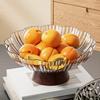 Vintage Petal Fruit Bowl Large Capacity Plastic Serving Tray for Snacks Nuts Candy Transparent Fruit Dish for Living Room Coffee