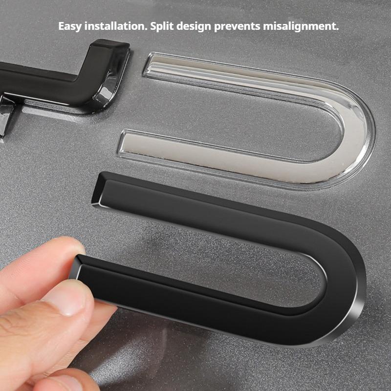 For BYD Song Plus DMI Car Black Front Emblem Song Plus EV Modification Black Warrior Covering Styles Car Badge Special Accessory