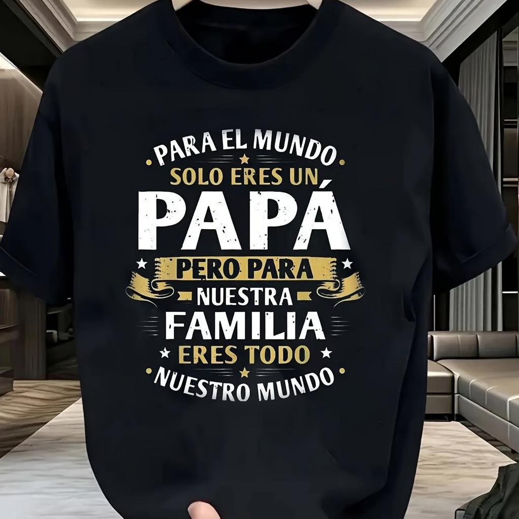 Fathers Day Graphic Print Mens Tshirt Cotton Breathable Short Sleeve Casual Summer Crew Neck Tee For Dad Gift