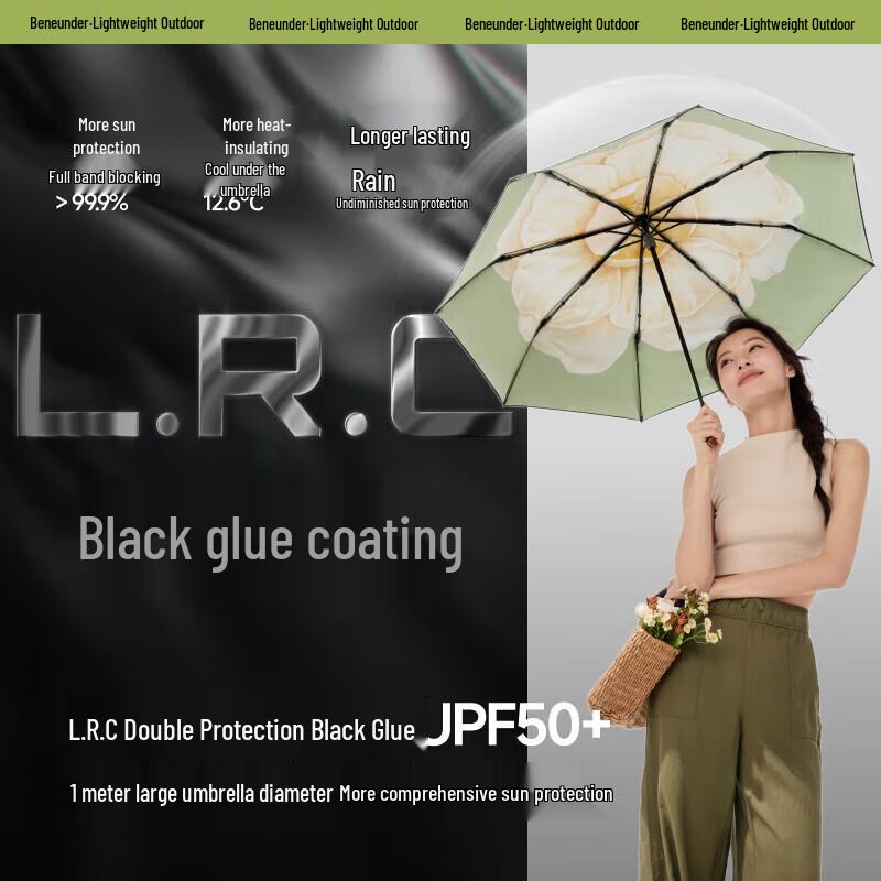 Beneunder UV Protection Three-Fold Sun/Rain Umbrella