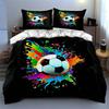 Fußball Splash Art Bettwäsche Bettbezug-Sets Bettbezüge Kissenbezüge Geschenke (1 * Bettbezug 2 * Kissenbezüge, ohne Bettdecke)
