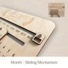 Wooden Perpetual Calendar DIY Kit Adjustable Month and Date Display with Stand for Home Office Desk Decoration and Organization