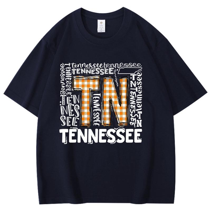 Tennessee Leisure Theme USA T Shirt Unisex Women Casual Personality Round cotton Sleeve Fashion Shirt 10 Colors plus size XXS4XL