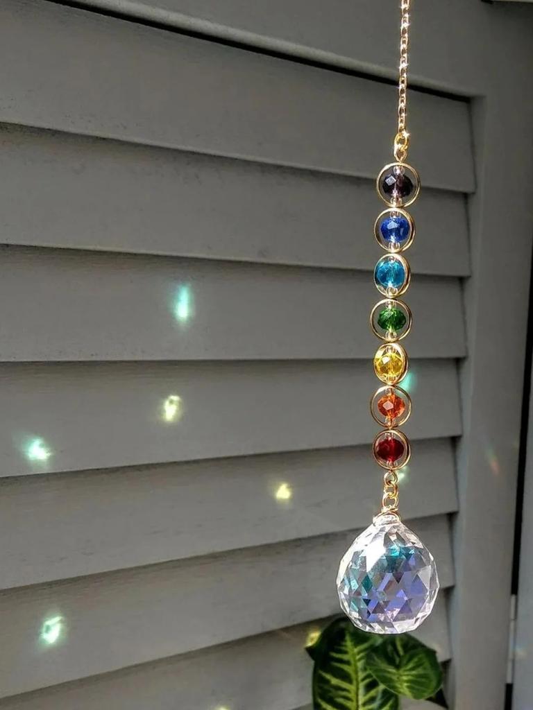 1 buc Crystal Suncatcher Mobil Meditation Home Decor Rainbow Maker Prism Suncatcher (Curcubeul și Fantezia)