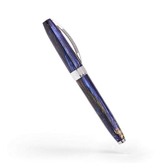 Visconti VISCONTI Fountain Pen in Indigo Blue Stainless Large A10 Fine F Luxury Writing Instrument "Starry Night" (KP12-04-FPC) Steel, Nib, Nib,