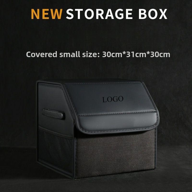 Car Large Capacity Storage Box Trunk Multifunctional Folding Leather Material Storage Box Suitable for Polestar 1 2 3 4