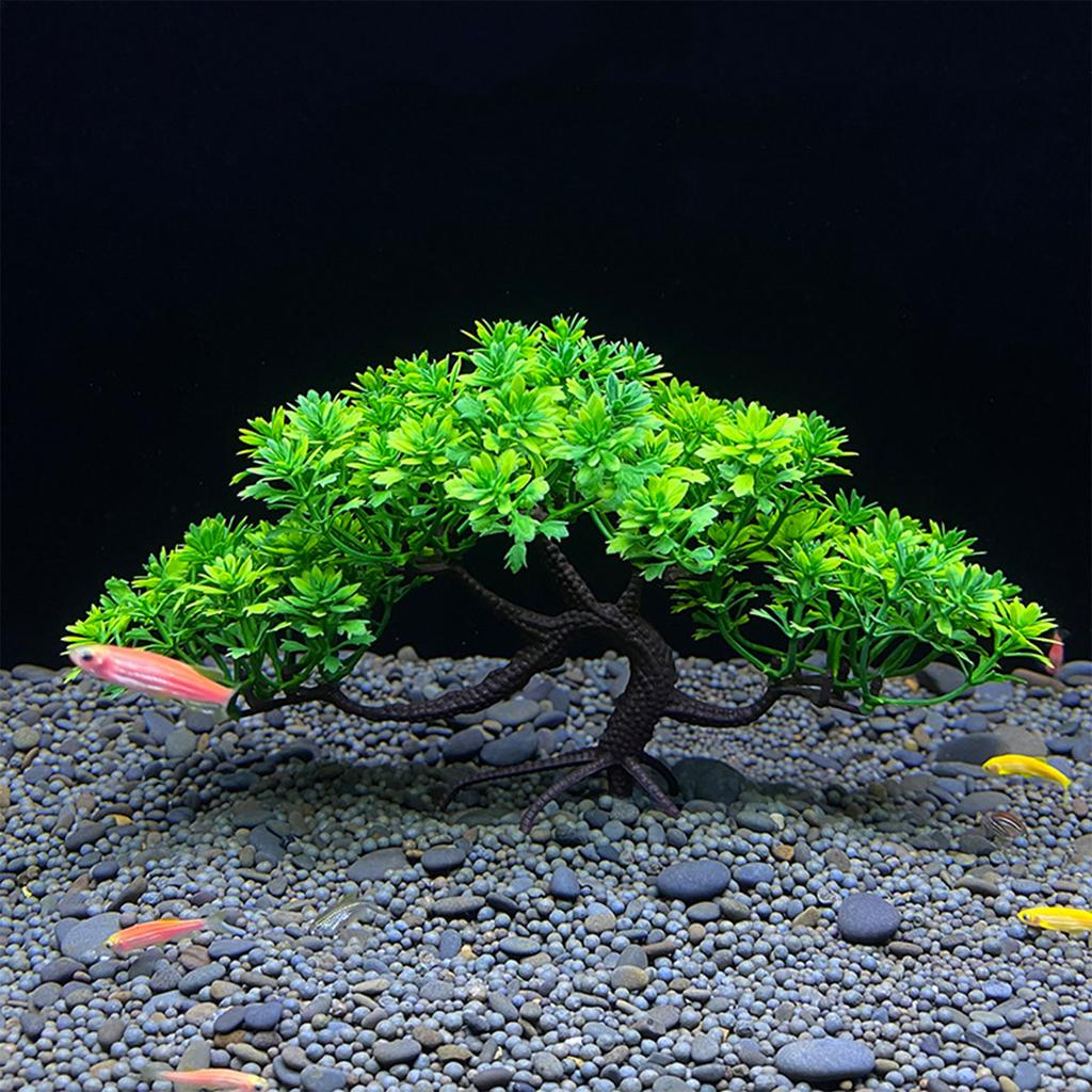 13cm Plastics Plant for Aquarium Artificial Tree Underwater Aquatic Grass with Pedestals for Fish Tanks Decorations