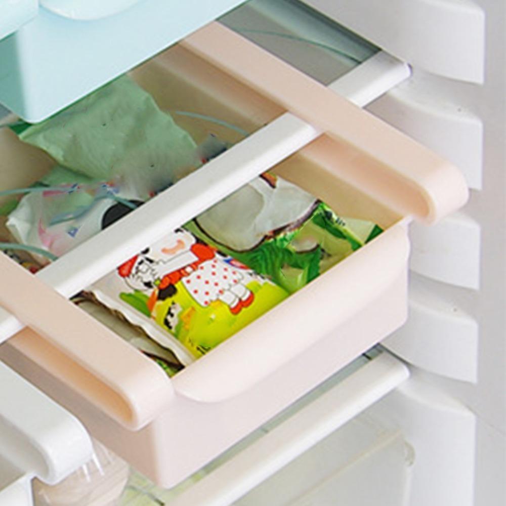 Sliding Pull-Out Fridge Drawer Organizer PP Kitchen Organizer Rack Fruit Vegetable Basket