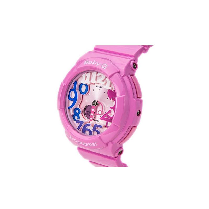Casio CASIOBABY-G series, sweet, cute, dynamic and vibrant pink, shockproof, 100m waterproof, stopwatch calendar, quartz movement, resin BGA-131-4B3