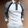Men's Polo Shirt Digital Printing Men's Sweatshirt T-shirt Men's Autumn and Winter New Ethnic Style T-shirt Tops Men's Lapel Shirt