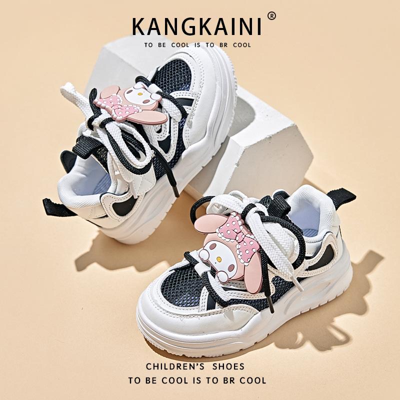 

New autumn children s sneakers, cartoon My Melody white shoes, cute casual shoes for older girls 27Inner Length16.9cm чёрный