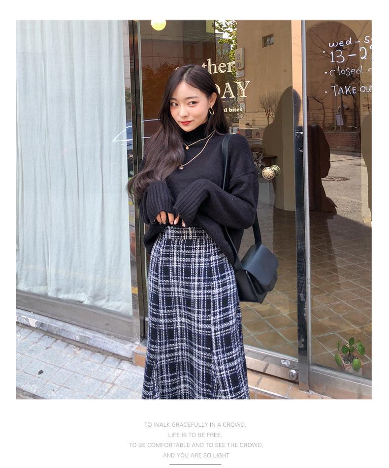 Women's High-Waist Fringe Pencil Skirt - Autumn/Winter Korean Style, Slim Fit, Mid-Length Pleated Umbrella Design