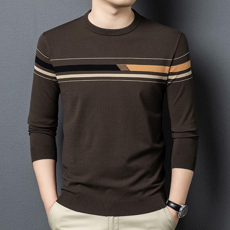 

Мужской пуловер Yiliteng в деловом повседневном стиле, вязаный, в полоску L