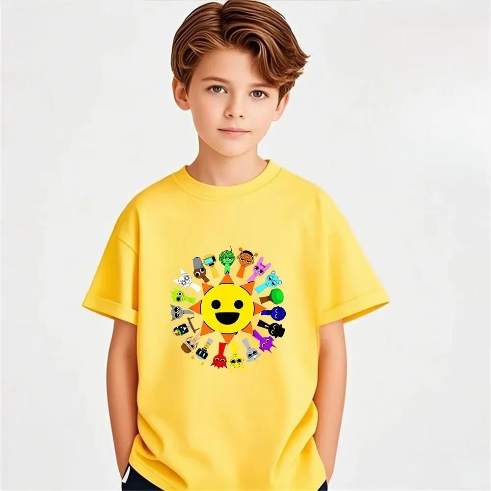 2026 Hot Sprunki Cartoon T Shirt Summer Kids Game Clothes Teen Boys Short Sleeve Tops Baby Girls Cartoon Children Clothing