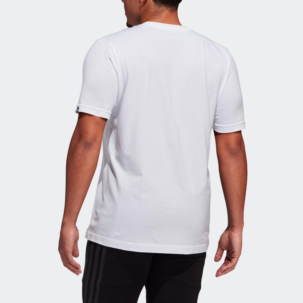 Adidas T Shirts Men's White Crew Neck Moderate Straight Fit GL3703