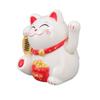 Chinesische Glückskatze Fortune Cat Dekoration Winke-Arm Solarlicht Induktionsstatue Figurinen Für Haus Auto Ornamente Seitwärts sitzend Weiß