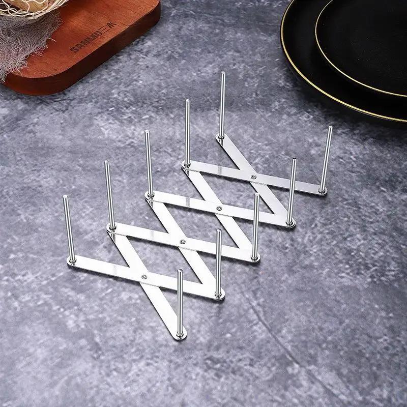 Kitchen Tools Stainless Steel Shrinking Rack Household Rice Bowl Plate Draining Rack Storage Rack Folding Steaming Rack