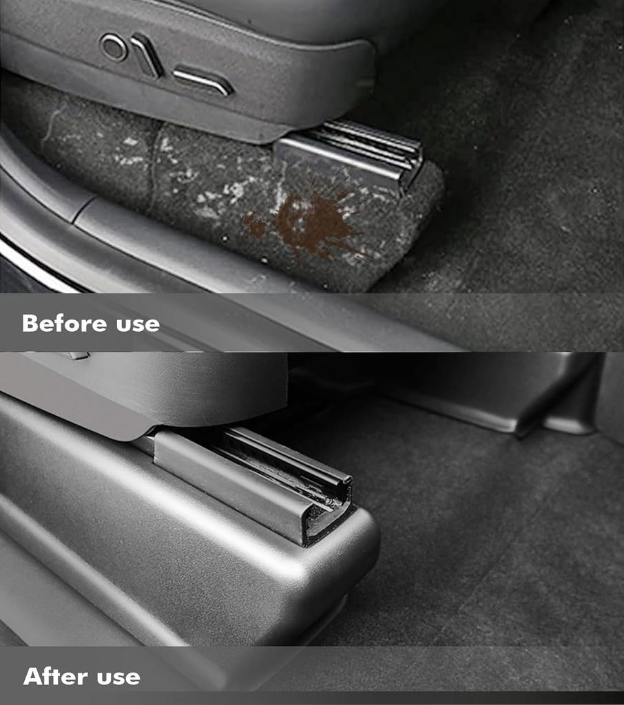 7PCS Auto Seat Slide Rail Cover for Tesla Model Y Juniper 2025 2026 Under Seat Wrap Corner Guards Slide Rail Protector Kit Full
