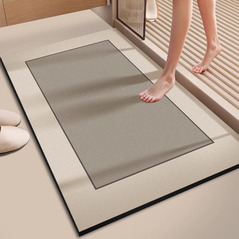 Anti-Slip Diatom Mud Bathroom Mat: Water-Absorbent, Stain-Resistant, Easy-Clean Floor Mat for Toilet Entrance