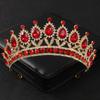 Baroque Red Crystal Tiaras and Crowns Prom Rhinestone Bridal Diadem Crown Taira for Women Wedding Hair Accessories Jewelry Crown