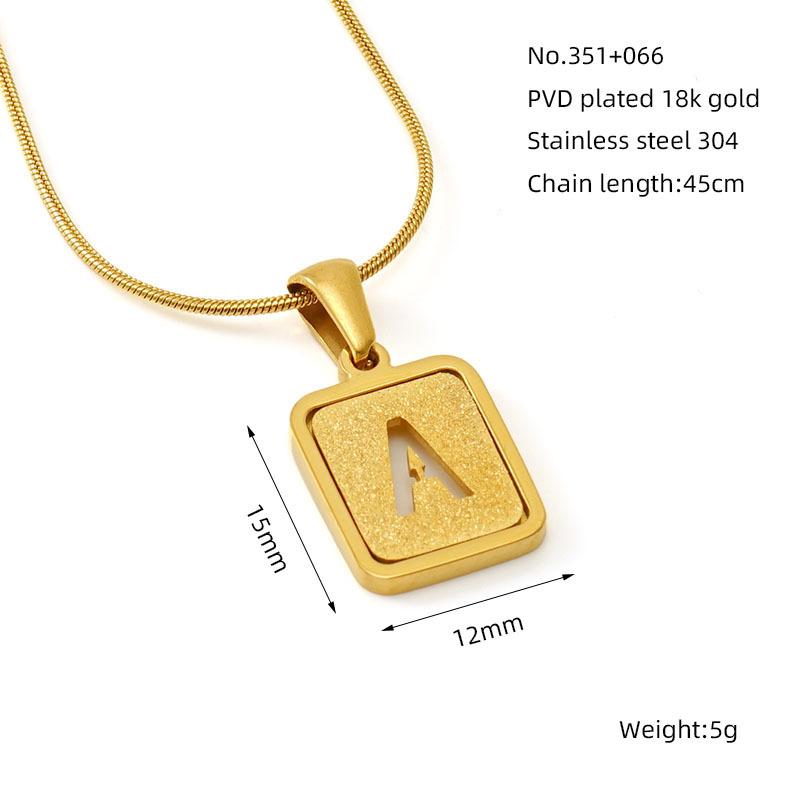 

2026 Niche Fashion Snake Bone Chain 18K Letter Necklace Women s Pressed Sand Letter Pendant Jewelry 45cm